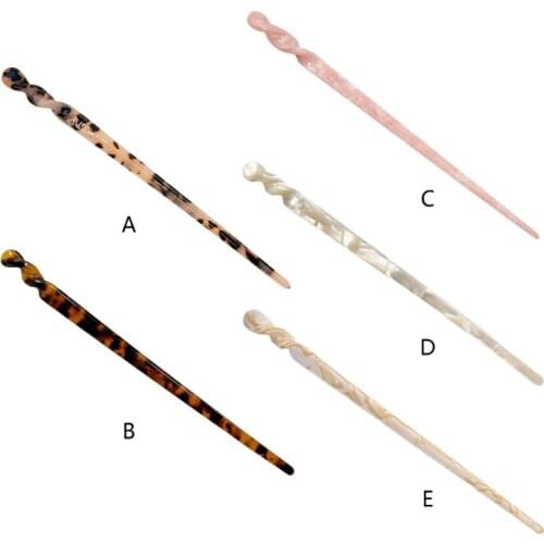 Vintage Acetate Hair Stick Tortie Leopard Print Chopsticks Hairpins Retro Bun Holder Chignon Pin Hair Styling Accessory