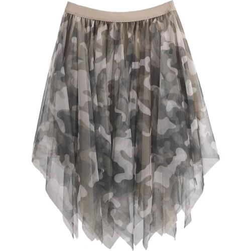 2021 Newest Hot Womens Tulle Skirt Elastic High Waist Underskirt Ballet Irregular Pleated Maxi Skirt Sheer Tutu Tulle Skirts
