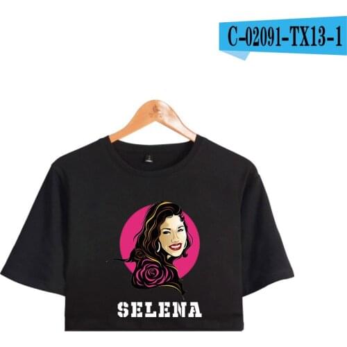 Selena Quintanilla crop top printed for Women summer Tops Short Sleeve T-shirt Trendy Streetwear Girl Sexy T Shirt XXL