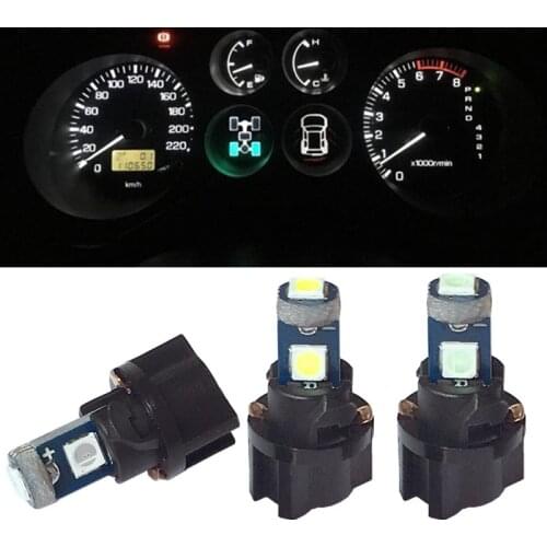 10pcs T5 Car Auto 3smd 3030 Wedge LED Light Bulb Lamp Dash Board Instrument White Pink Ice Blue Red Yellow Green