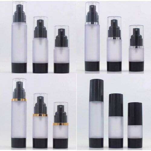 100pcs 15ml 30ml 50ml black frosting airless pump bottle Vacuum spray Bottle,empty lotion cream pump container F1742