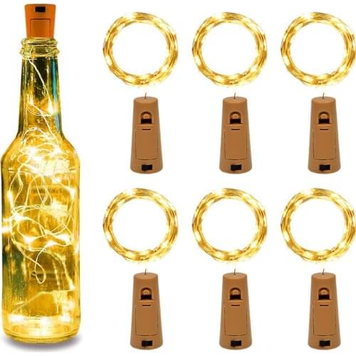 2M 20LED Bottle Light String Battery-Powered Light Bar Wine Bottle Cork Garland for Home Wedding Valentines Party Decoration