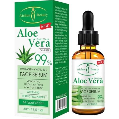 30ml Aloe Vera Gel Face Serum Vitamin C Hyaluronic Cream Serum Moisturizing Acid Snail Skin Care Whitening Anti E8Y6