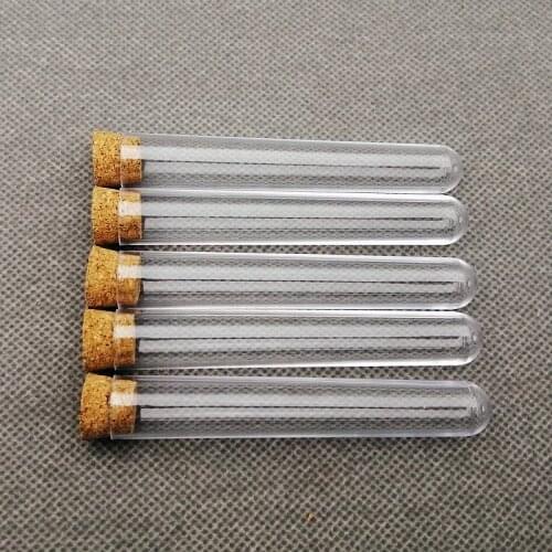 30pcs 13x78mm School Lab Clear Plastic Test Tubes With Corks Caps，Wedding Favor Gift Tube，Party Candy Container