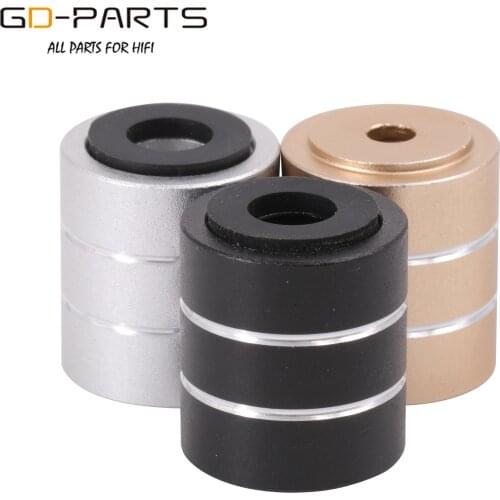 4PCS 20x23mm Silver Gold Black Machined Solid Aluminum DAC Turntable Radio CD AMP Speaker Cabinet Isolation Feet Pad Stand Cones