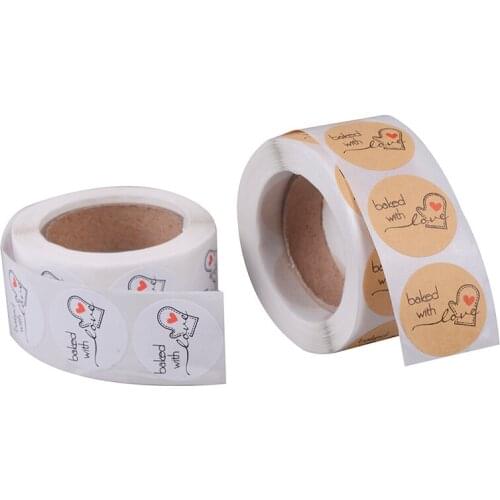 500 Thank You Stickers Lable Stickers Scrapbooking Bake With Love Hand Made Diy