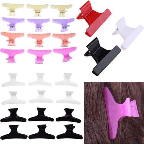 6/12pcs Headwear Shower Hair Claw Butterfly Holding Hair Clip Clamps Care Hairpins Pro Salon Hair Hairdressing Styling Tool