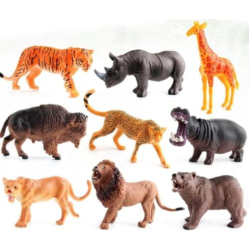 9 Kinds Hollow Animal Model Action Figure Wild Animal Action Figures Collection PVC Children Cognitive Toys