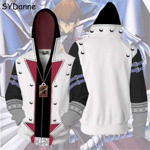 Anime YuGi-OH Streetwear Hoodies Cosplay Costume 3D Unisex Jacket Coat Hooded Sweater Mens Hoodie Pullover Boys Women Clothes