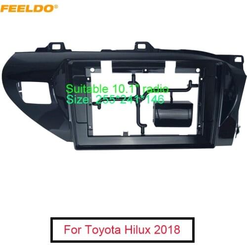 FEELDO 2Din Car Radio 10.1" Fascia Frame for Toyota Hilux 2018 CD/DVD player Stereo Audi Panel Dash Trim Bezel Kit #FD6240
