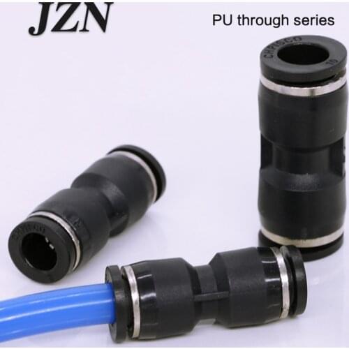 Free shipping ( 10 PCS ) Black air tube quick-inserted quick connector PU4/6/810/12/14/16mm straight through butt