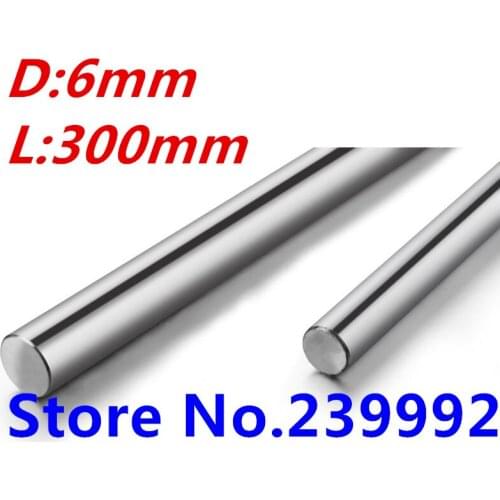 Free Shipping 4pcs linear shaft 6mm diameter 300mm long harden linear rod round shaft chrome plated for CNC parts