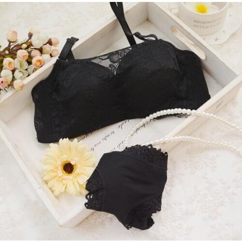 Brand children Underwear Intimates Lace Comfortable trainning Bra Set Young Girls Sweet Lace Bra and briefs