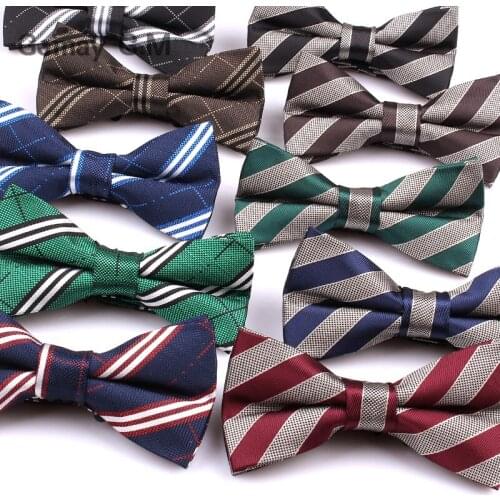 Brand Mens Bowtie Classic Shirts Bow tie For Men Business Wedding Polyester Bowknot Adult Striped Bow Ties Cravats