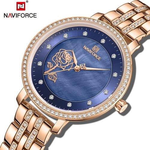 NAVIFORCE Brand Top Luxury Womens Watches Waterproof Quartz Lady Date Display Clock Gift Girl Wife Wrist Watch Relogio Feminino