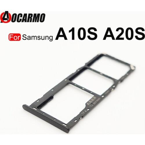 Aocarmo SIM Card For Samsung Galaxy A10S A20S Sim Tray Card Slot Holder Replacement Parts