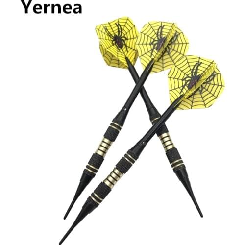 Yernea New Darts 3Pcs/set 18g Professional Competition Dart Soft Tip Darts Indoor Sports Game Aluminium Shaft Alloy Flights