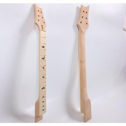 Fit Diy 22Fret 24.75in 628mm Electric Guitar Neck Mahogany+Maple Fingerboard Hand-made Unfinished