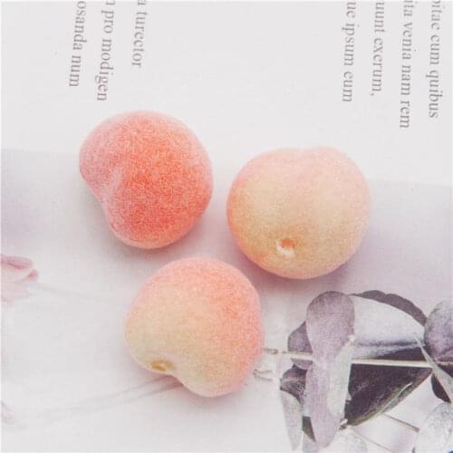 Julie Wang 10PCS Peach Charms Foamed Plastic Peach Artificial Fruit Earrings Jewelry Making Accessory Table Props Home Decor