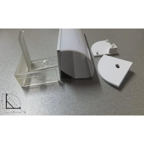 Lighting Will 10-Pack 3.3ft/1M Silver 30x30mm V-Shape Curved Cover Internal Width 20mm Corner Mounting LED Aluminum Channel