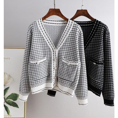 GIGOGOU Fashion New Spring Autumn Women Knitted Cardigan With Pocket Outwear Female Sweater Cardigan for women