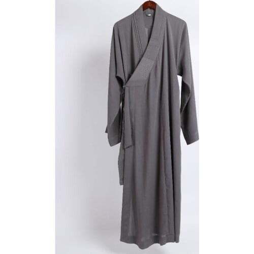 Unisex Summer&Spring high quality linen&cotton buddha gown Buddhist shaolin monk suits robe zen lay meditation clothing uniforms