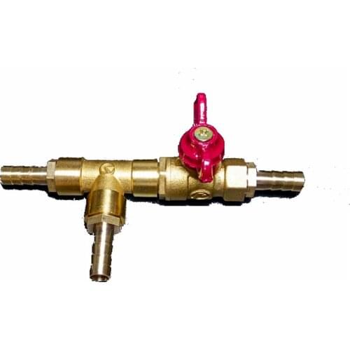 Brass T Type 3-Way Shut off Ball Valve Fitting Hose Barb For Water Fuel Circuit Conversion Control Pipe Fittings Quick Connector