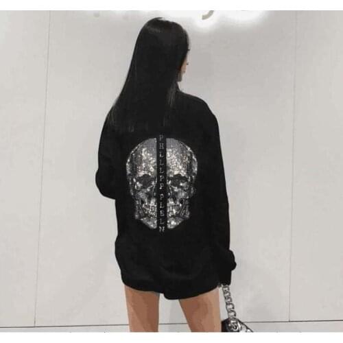 New fashion Women Winter Hoodie Top Girl Clothing Rhinestone big size Tops weatshirt high quality