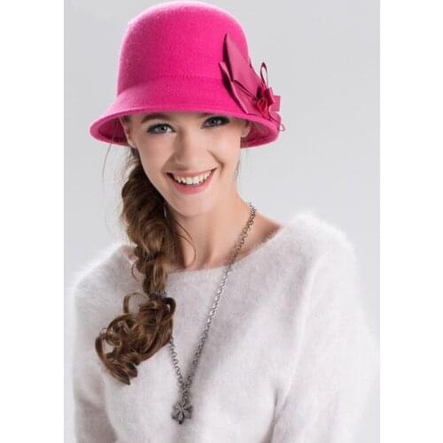 New Arrival Winter Warm Hat Lady Fashion Fedoras Wool Hat Adult Warm Domes Flat Hats Cap New Year Gift B-7348