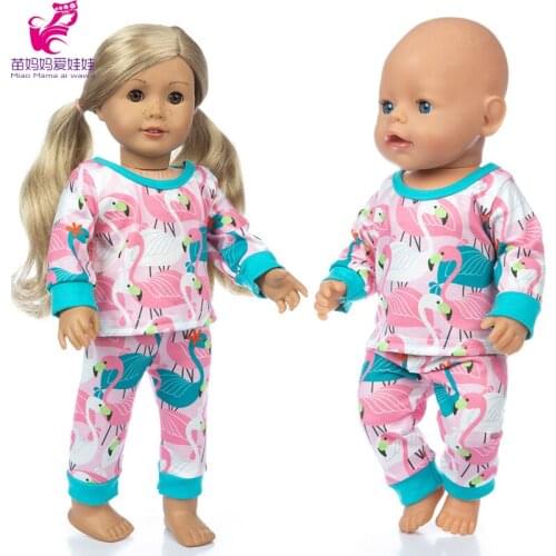 17 Inch Baby Doll Clothes Sleeping Pajama Set 18 Inch American Og Girl Doll Home Wears