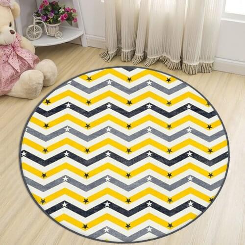 Orange Round Kids Room Rug football astroturf top star orange red black