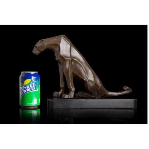 TOP COOL--2020 HOME OFFICE ROOM CLUB BAR TOP decorative art -original Abstract Tiger leopard Retro bronze sculpture art statue