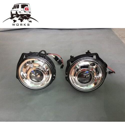 W463 front head lights for 1990-2008y Silver and black for G class W463 G500 G55 G63 G350 LED