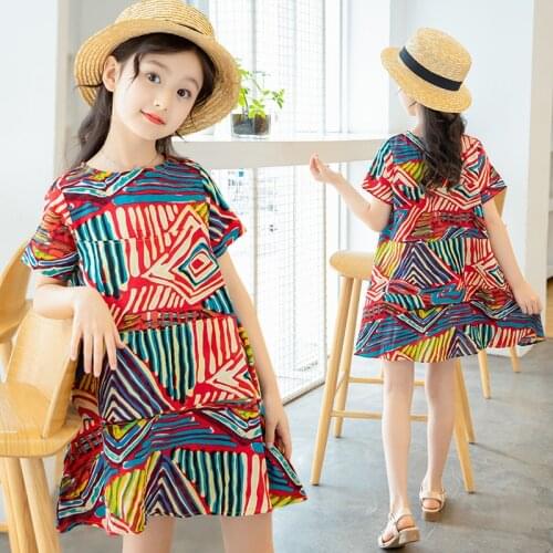 Girls Dress 2019 Girls Summer Dress Kids Dresses For Girls Clothes Fashion Print Casual Dress Children Clothing Infanti Vestidos