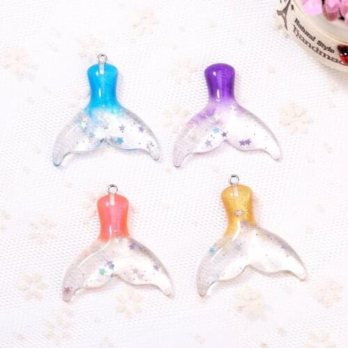 12pcs 40*40mm mermaid tail charms necklace charms keychain pendant necklace pendant for jewerly decoration