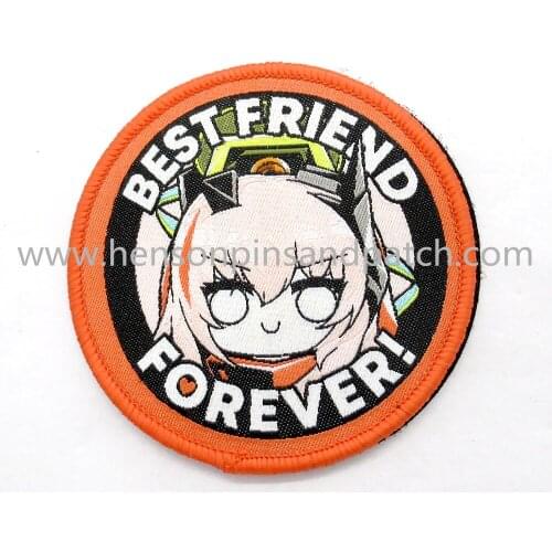 Custom beautiful girl Friend patch with hook and loop backing
