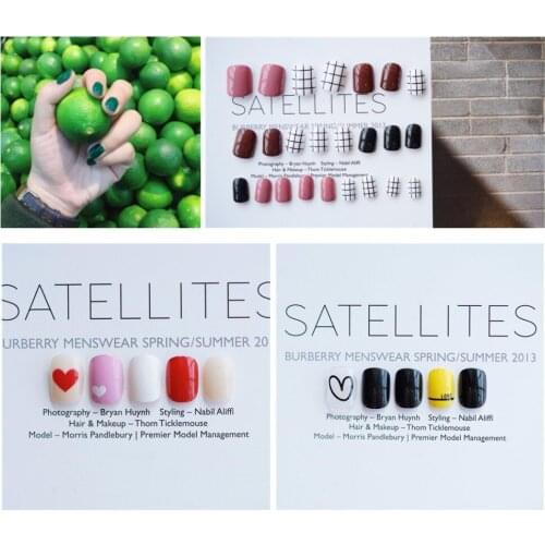 Princess style multiple pure color with heart or lattice pattern fake nails bride short full nail tips fairy style false nails