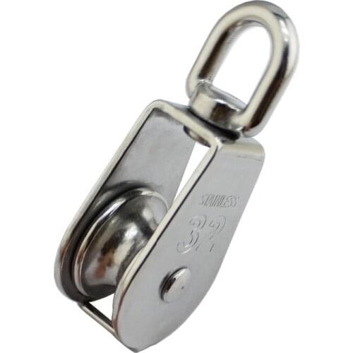 Wire Pulley Stainless Steel 32mm Heavy Duty Single Wheel Swivel Lifting Rope Pulley Block For Wire Rope