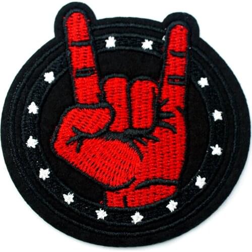 ROCK Size:7.0x7.0cm Iron On Patch Clothing Embroidered Sewing Applique Sew On Fabric Badge Apparel Accessories