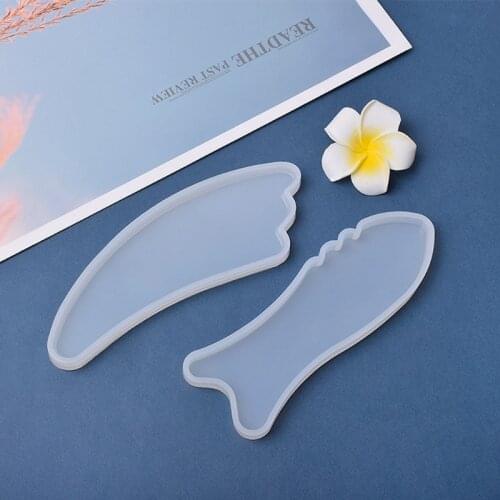 Fish Bones Shape Gua Sha Board Epoxy Resin Mold Body Massager Board Silicone Mould DIY Crafts Jewelry Casting Tool