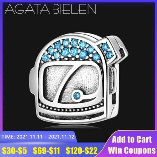 With blue CZ great astronaut Clips Bead fine Jewelry making Fit Original Reflection Charms DIY Bracelet NEW 925 Sterling Silver