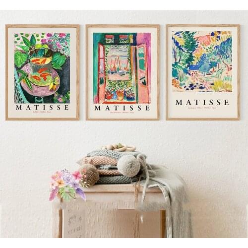 Self-adhesive Wall Stickers Henri Matisse Retro Posters And Prints Abstract Wall Art Vintage Pictures For Living Room Home Decor