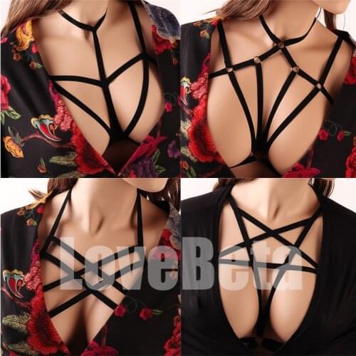 Sexy Black Body Harness Bondage Breast Sex Toy For Womern Erotic Lingerie Belts Elastic Strappy Tops Caged Bras