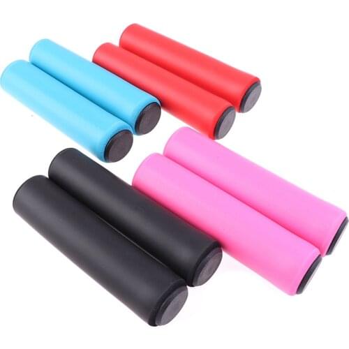 1Pair Soft Handlebar Grips Bicycle Handle Bar Grips Cover Bike Silicone Anti-slip Handlebar Cover