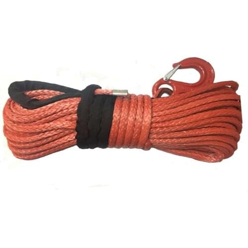 1/2"x100' Synthetic Winch Rope With Red Hook for ATV/UTV Cars KFI Trucks Tractor Vehicles