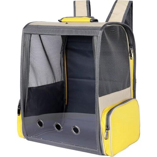 New Pet Bag Space Capsule Cat Bag Breathable Stitching Contrast Color Pet Bag Accessories Portable Transparent Cat Backpack