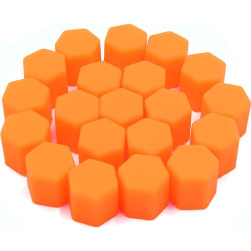 Uxcell 20pcs 15mm Rubber Car Wheel Tire Nut Screw Lug Dust Cover Caps Hub Protector Orange