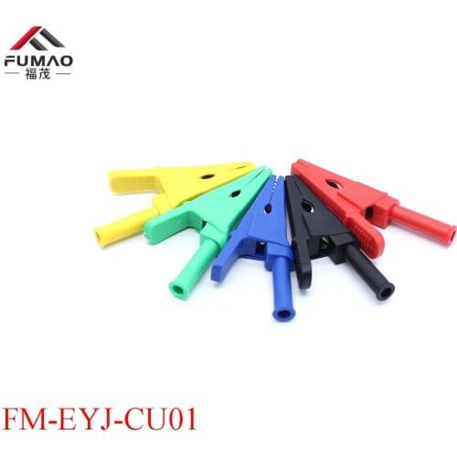 FUMAO 85mm Crocodile alligator clip for 4mm male banana plug connector for instrumentation, battery charging connection