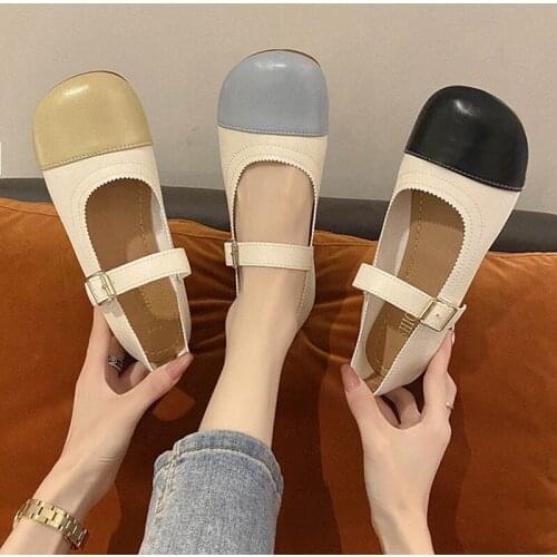 2021 new Ladies dress shoes summer autumn thin Japanese style Mary Jane shoes female Color matching soft bottom Pumps women