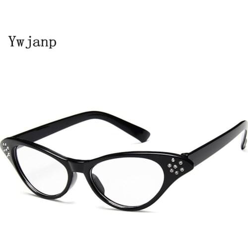 Ywjanp Sunglasses Women brand design Fashion Cats eye Sun Glasses Female Retro Plum blossom Diamond glasses Gafas De Sol UV400